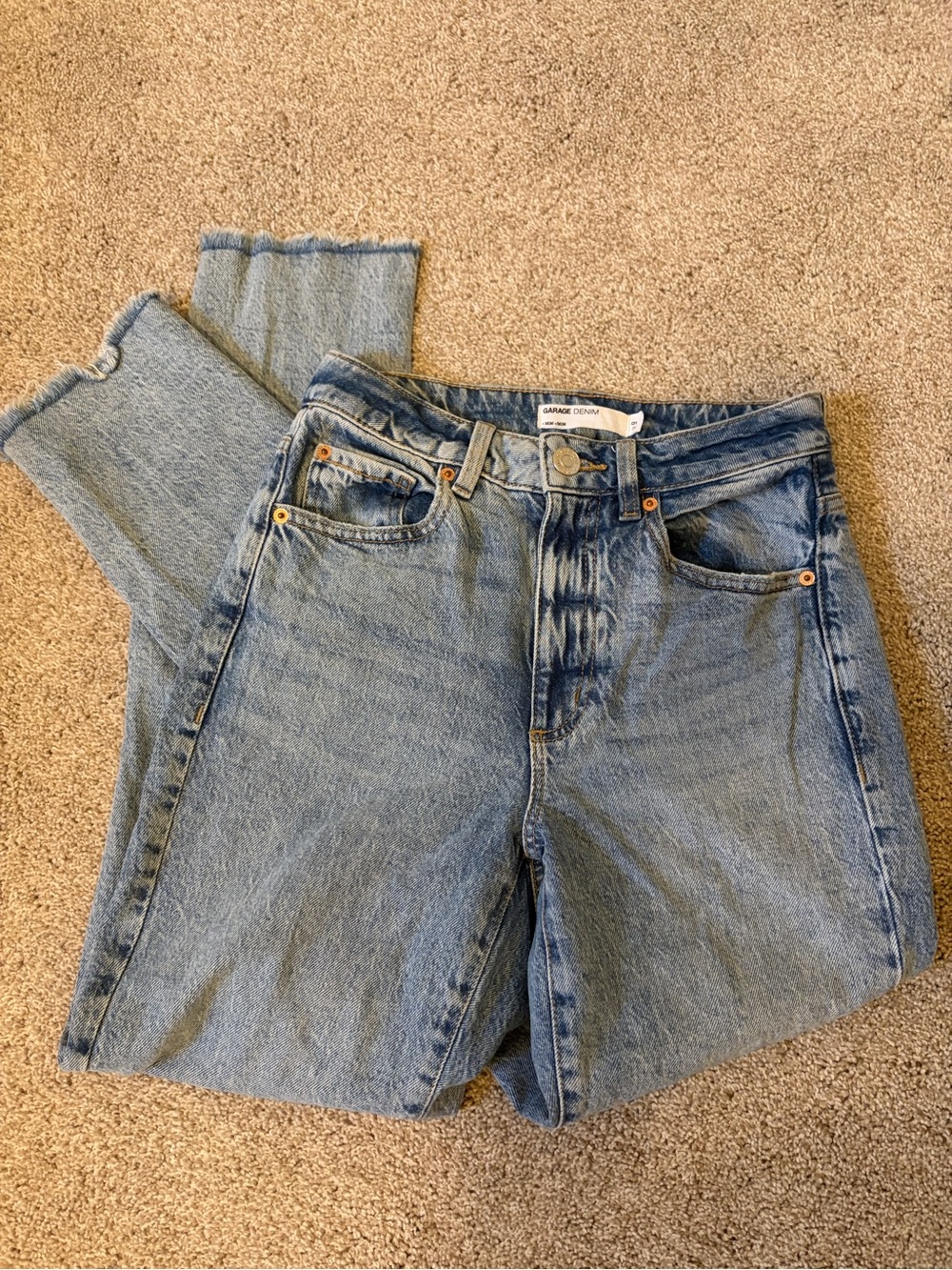 Garage Light Wash High-Rise Straight Jeans